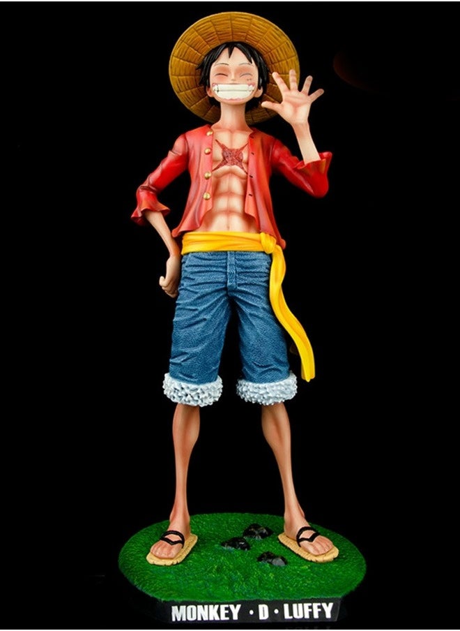 One piece Luffy Action Figure Decorative Resin Sculpture Home Decor Statue, Art Figurine Home Ornament Decoration for Office, Living Room, Bedroom, Book Shelf, TV Cabinet, Desktop