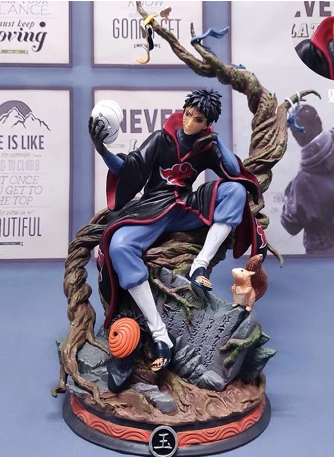 Naruto Uchiha Obito Action Figure Decorative Resin Sculpture Home Decor Statue, Art Figurine Home Ornament Decoration for Office, Living Room, Bedroom, Book Shelf, TV Cabinet, Desktop