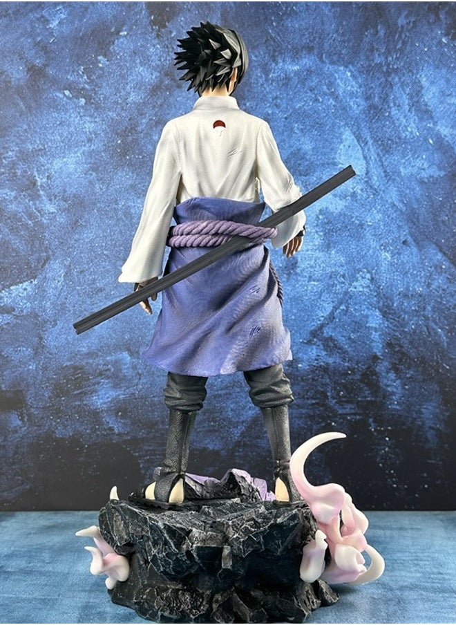 Naruto Spellmark Sasuke Action Figure Decorative Resin Sculpture Home Decor Statue, Art Figurine Home Ornament Decoration for Office, Living Room, Bedroom, Book Shelf, TV Cabinet, Desktop