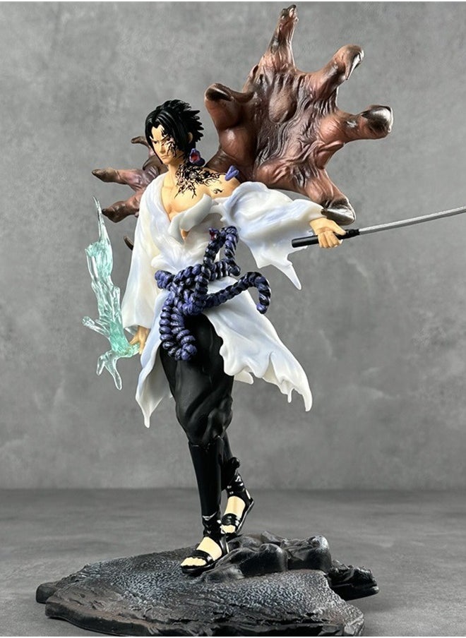 Naruto Iron Curtain Sasuke Action Figure Decorative Resin Sculpture Home Decor Statue, Art Figurine Home Ornament Decoration for Office, Living Room, Bedroom, Book Shelf, TV Cabinet, Desktop