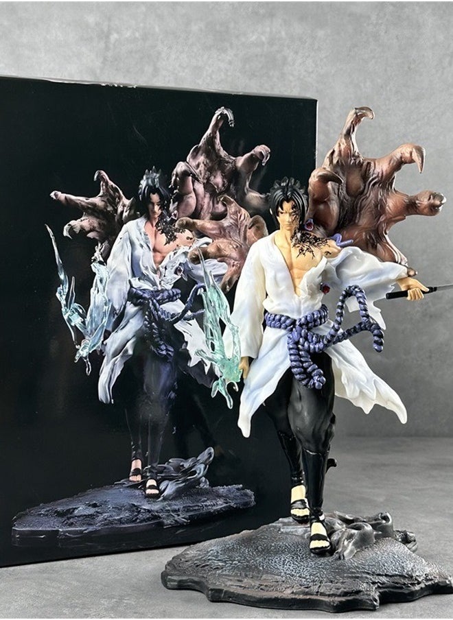 Naruto Iron Curtain Sasuke Action Figure Decorative Resin Sculpture Home Decor Statue, Art Figurine Home Ornament Decoration for Office, Living Room, Bedroom, Book Shelf, TV Cabinet, Desktop