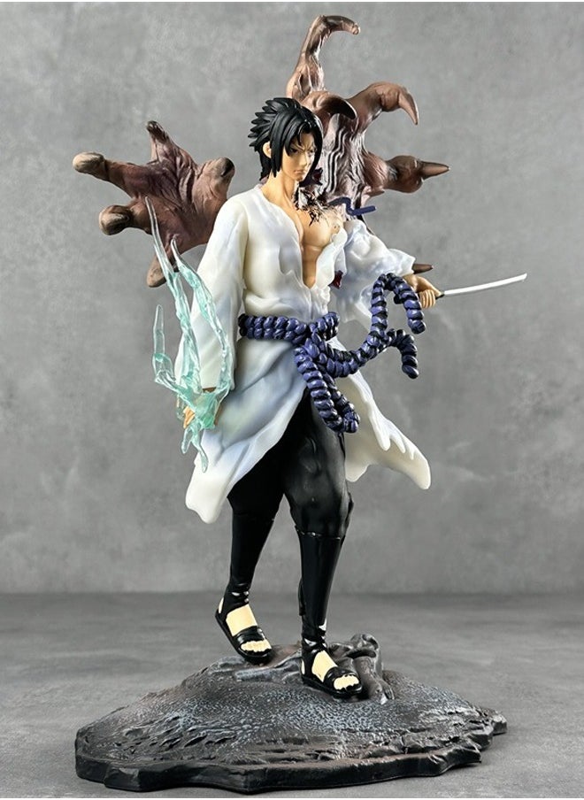 Naruto Iron Curtain Sasuke Action Figure Decorative Resin Sculpture Home Decor Statue, Art Figurine Home Ornament Decoration for Office, Living Room, Bedroom, Book Shelf, TV Cabinet, Desktop