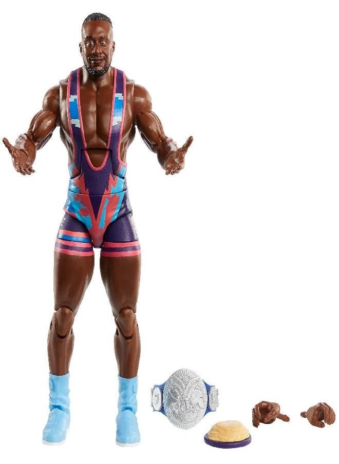 WWE Big E Elite Series #79 Deluxe Action Figure with Realistic Facial Detailing, Iconic Ring Gear & Accessories