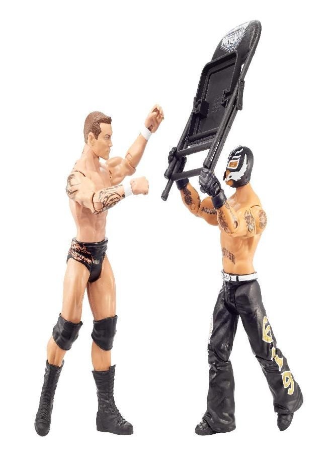 WWE Rey Mysterio & Randy Orton Wrestlemania 23 Battle Pack Two Rival 6-inch (15.24) Action Figures with Articulation, Life-Like Detail, Authentic Ring Gear, 2 Chair Accessories