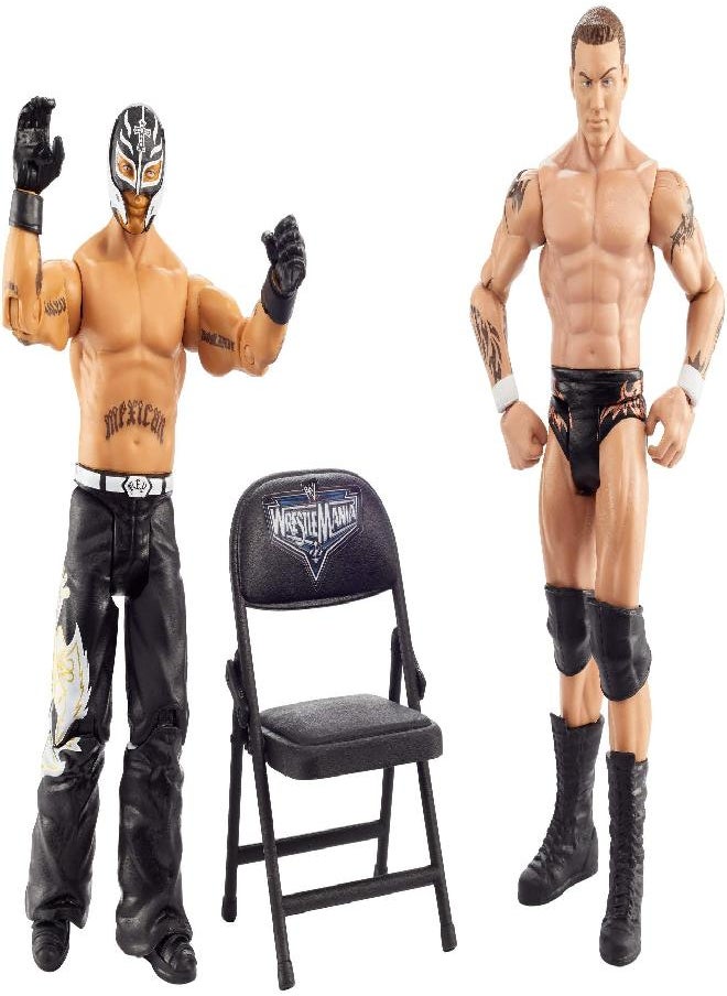 WWE Rey Mysterio & Randy Orton Wrestlemania 23 Battle Pack Two Rival 6-inch (15.24) Action Figures with Articulation, Life-Like Detail, Authentic Ring Gear, 2 Chair Accessories