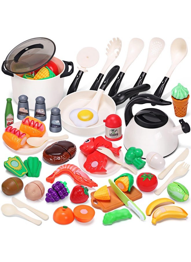 Play Kitchen Accessories Toy, Play Food Sets For Kids Kitchen, Toddler Kitchen Set For Kids With Play Pots, Pans, Kids Kitchen Playset, Play Kitchen Toys For Girls Boys