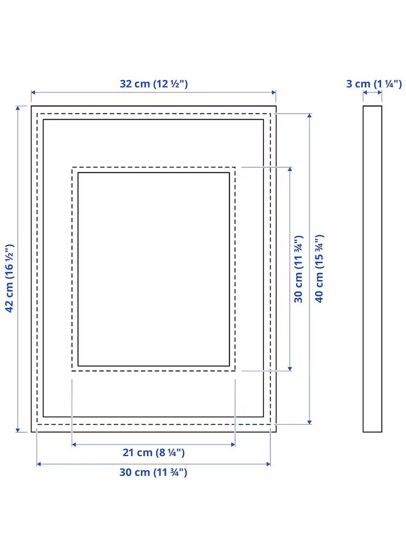 Picture Frame Black Plastic & Fibreboard 30x40 cm