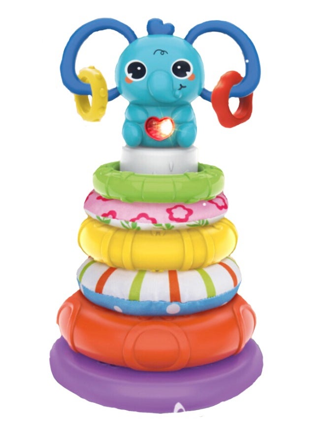Stacking Toys - Rainbow Tower - Early Educational Stacking Tower with Sound and Light for Boys Girls