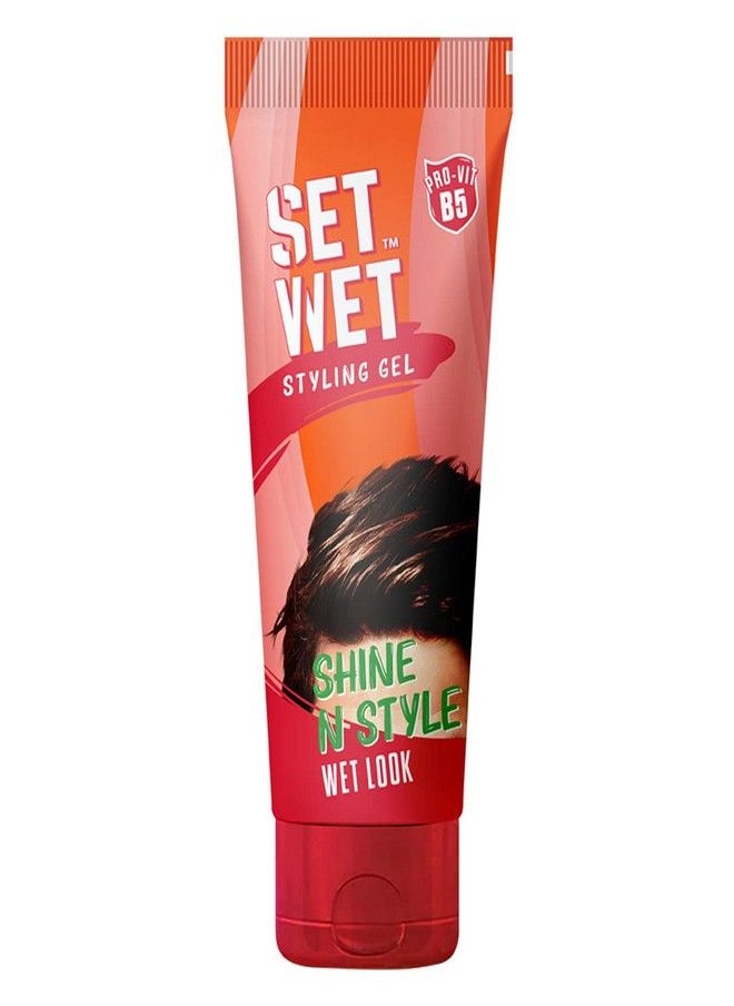 Set Wet Styling Hair Gel for Men - Shine Everyday, 50ml | Light Hold, High Shine |For Long Hair| No Alcohol, No Sulphate
