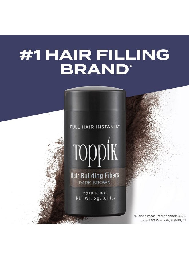 Hair Building Fibers, Dark Brown Hair Fibers, Hair Thickener For Thinning Hair, Hair Care To Create The Appearance Of Thicker Hair, 0.42 Oz Bottle For Unisex