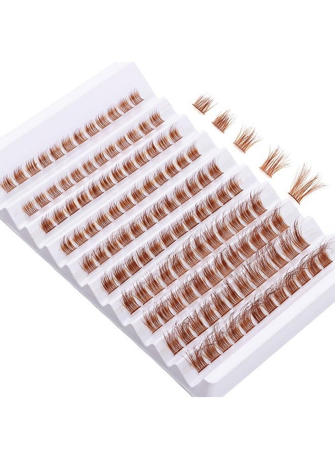 Brown Lashes Clusters 140Pcs Natural Look False Eyelashes Extensions D Curl Wispy Cat Eye Lashes Individuals Diy Lash Extensions At Home (Z01)