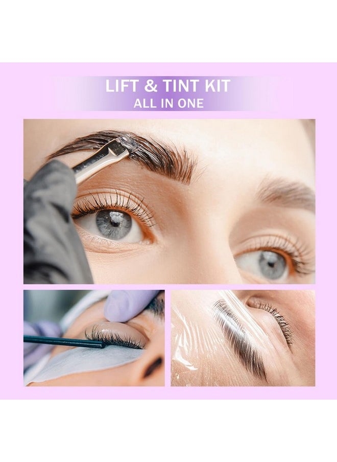 Lash Lift Kit & Brow Lamination Kit 4 In 1, Professional Eyelash Lifting Kit, Eyebrow Lamination Kit With Black, Eyelash Perm Kit With All Tools, Lasts For 8 Weeks, Easy To Use, For Salon Home