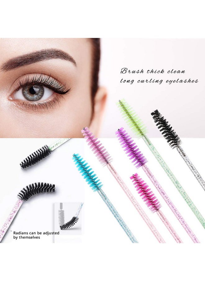 300 Pcs Disposable Mascara Brushes Crystal Eyelash Brushes Mascara Wands Applicator Eyelash Extensions Makeup Tools Eyebrow Brush (Crystal Multicolor)