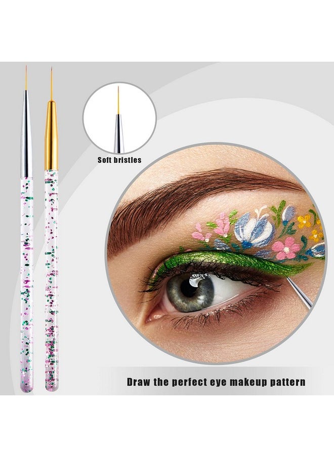 6 Pieces Makeup Brush Line Fine Point Eyeliner Brush Eye Makeup Gel Eyeliner Brush Eyeliner Brush Applicators Cosmetic Eye Wands Eyeliner For Water Activated Eyeliner Makeup Tool, Silver And Golden