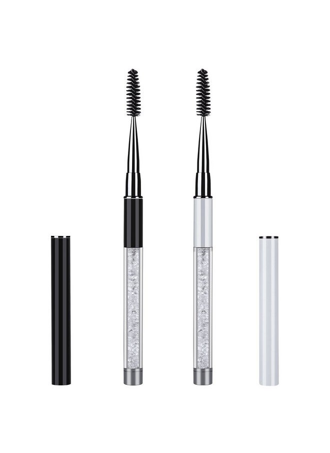 2 Pieces Eyelash Brush With Cap, Mascara Spoolies Reusable Brow Brushes Lash Wands Applicator Spooly For Lashes