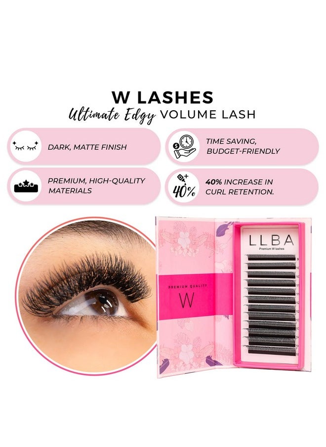 W Eyelashes Extensions - 3D Handmade Volume Eyelashes | C Cc D Curl | Thickness 0.05~0.07Mm | 8-15Mm Length | Full Fluffy Volume Look | Long Lasting & Easy Application (W, 0.05 D 9Mm - 15Mm)