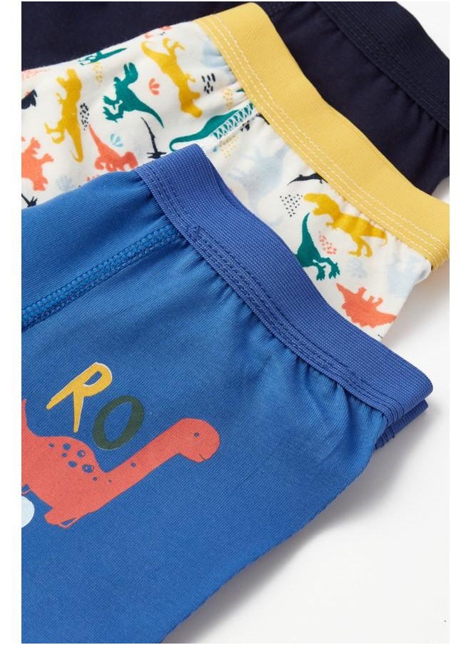 June Boy Dinosaur Patterned 3-Pack Boxer Multicolor - Saxe - Navy