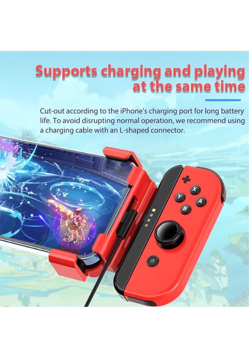 Mobile Game Controller Grip for Nintendo Switch Joy-Con & iPhone (iOS 16+) - Compatible with iPhone 14 Pro Max/14/13/12/11/X/8 Plus