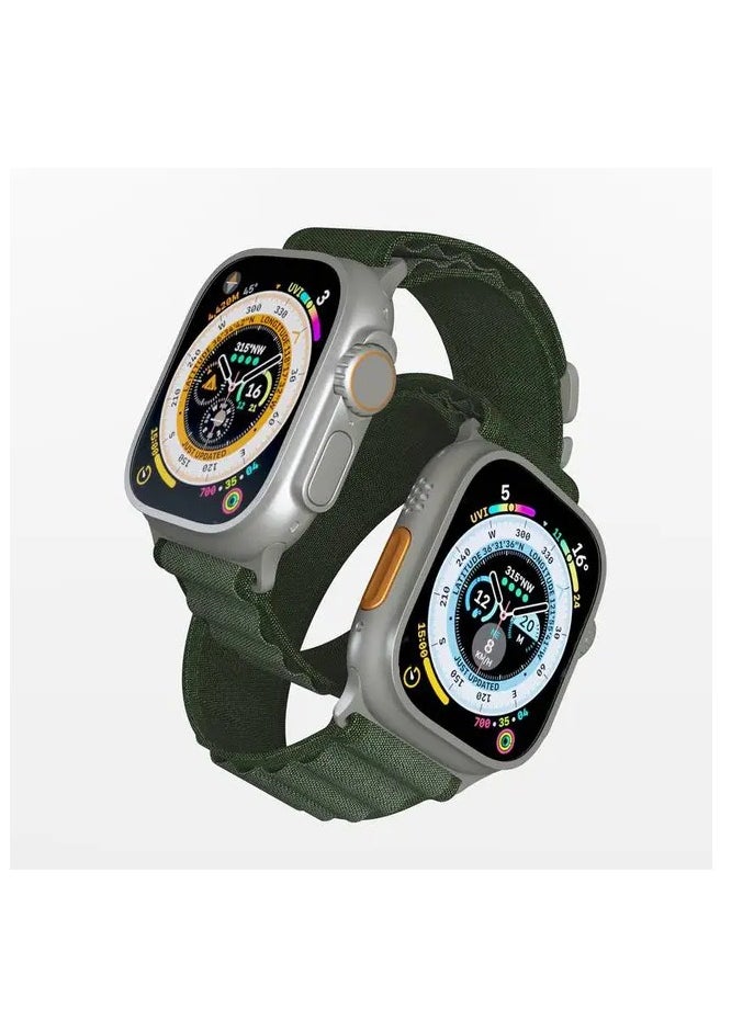 Ultra Titanium Smartwatch 2.1 Inches Wide Screen 320x390 Pixel Display, 450mAh Battery, 3.0/5.0 BT Version, Raise Wrist Wake Screen, IP68 Water Resistant, Magnetic Charger, 15 Days Standby - Green