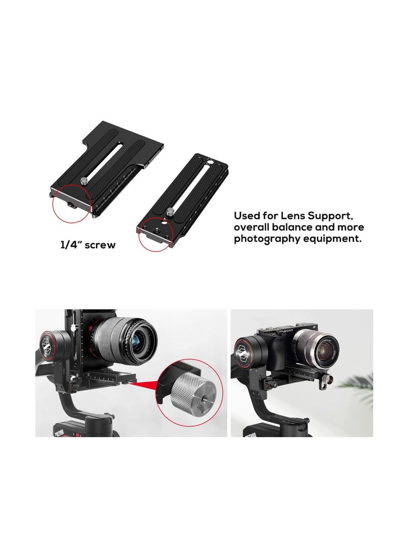 Aluminum L Bracket Vertical Horizontal Switching Quick Release Plate for DJI Ronin RS2 RSC2 for Zhiyun Weebill-S Gimbal Stabilizer Tripod Monopod and SLRs