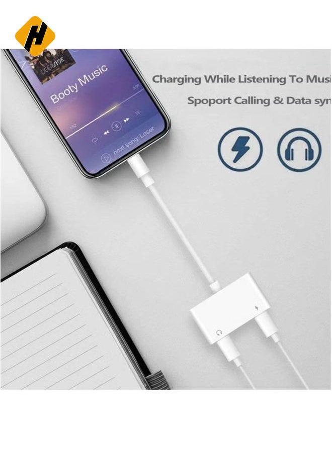 Headphone Jack Adapter for iPhone Car Charger 3.5mm Aux Earphone Audio Splitter and Charge Connector for iPhone 7/8/X/7 Plus/8 Plus/XS MAX