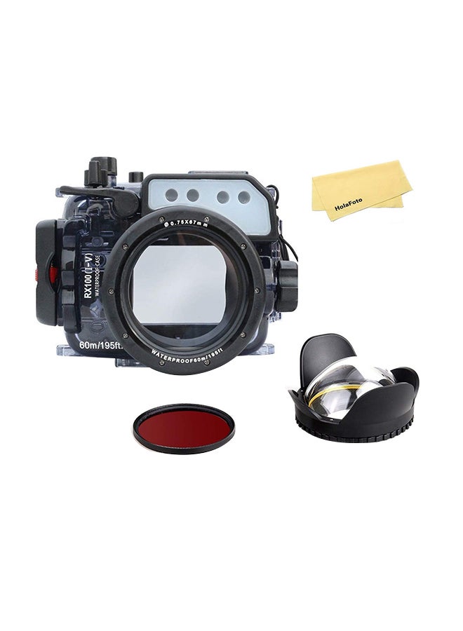 Underwater Camera Housing With Dome Port Kit For Sony Black