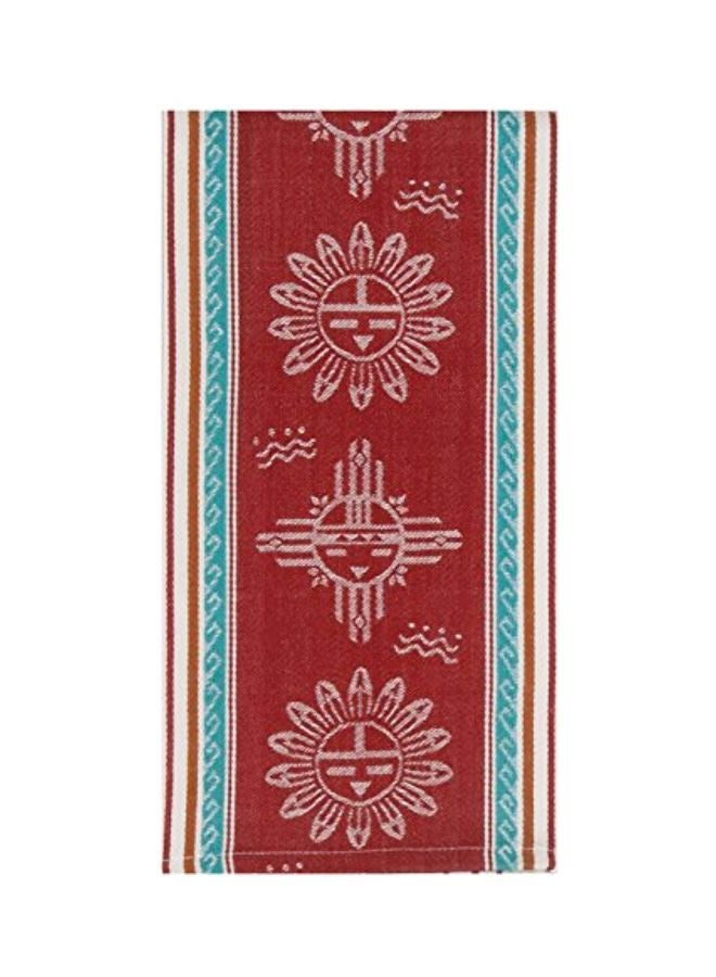 Southwest Sun Jacquard Tea Towel Red/White/Blue 28x20inch