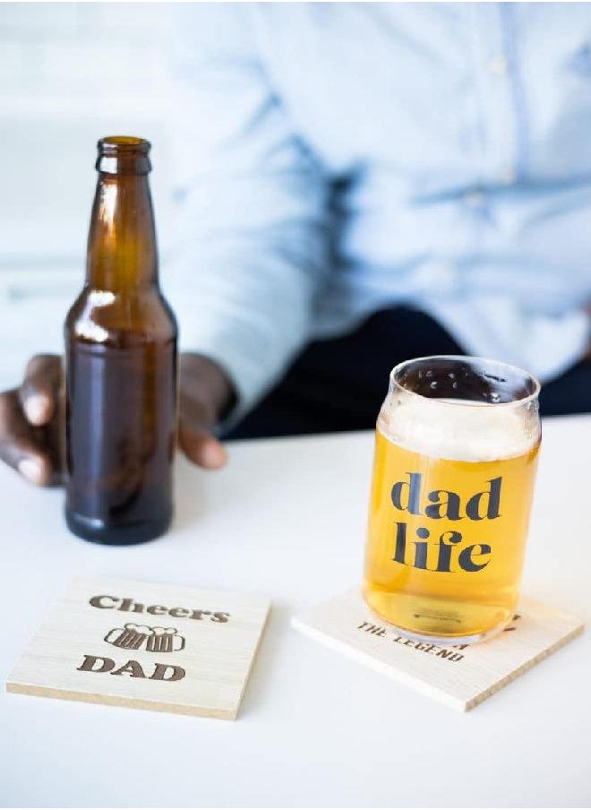 Pearhead Dad Life Beer Glass for Dads to Be, New Dads or Father’s Day, Fatherhood Pint Glass, Bar Accessory, Novelty Dad Accessory, 16oz