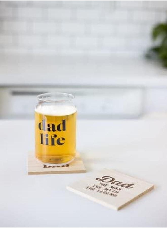 Pearhead Dad Life Beer Glass for Dads to Be, New Dads or Father’s Day, Fatherhood Pint Glass, Bar Accessory, Novelty Dad Accessory, 16oz