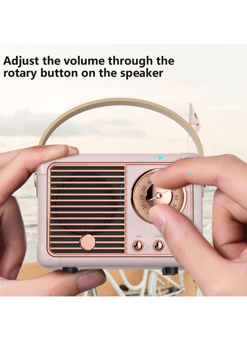 HM-11 Bluetooth Portable Radio, Retro Mini Speaker with Clear Stereo Sound, Rich Bass for iPhone, Android Devices and Tablets(Black)