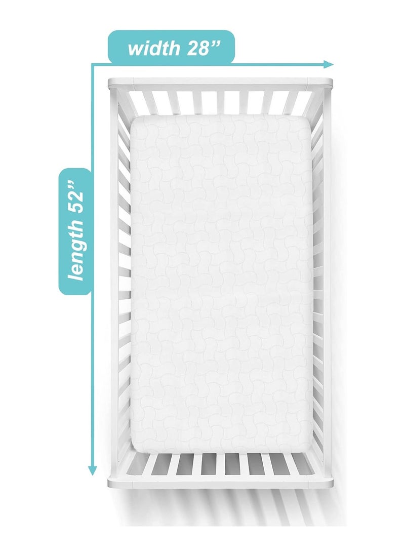 3 Pack Waterproof Fitted Crib And Toddler Protective Mattress Pad Cover, White, For Boys And Girls