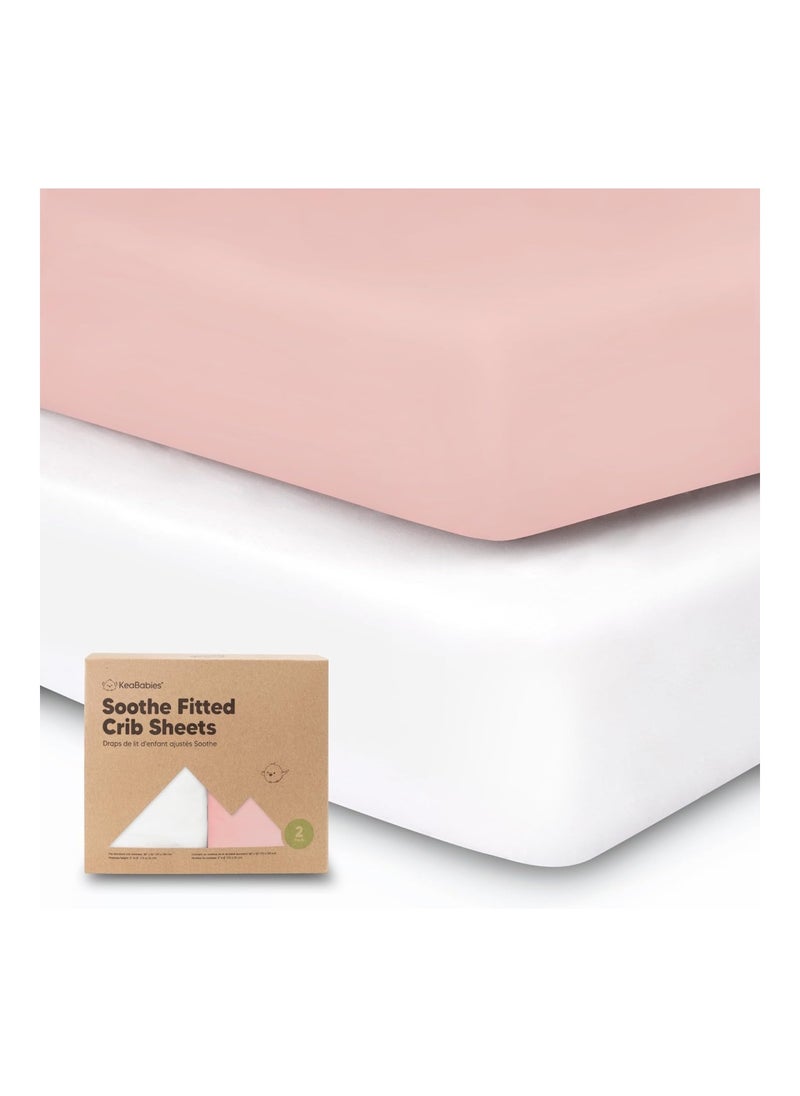 2-Pack Organic Crib Sheets For Boys, Girls (Rose)