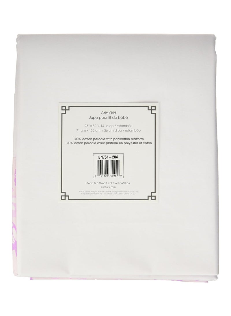 Baby Ben & Noa Percale Crib Skirt, Pink Butterfly