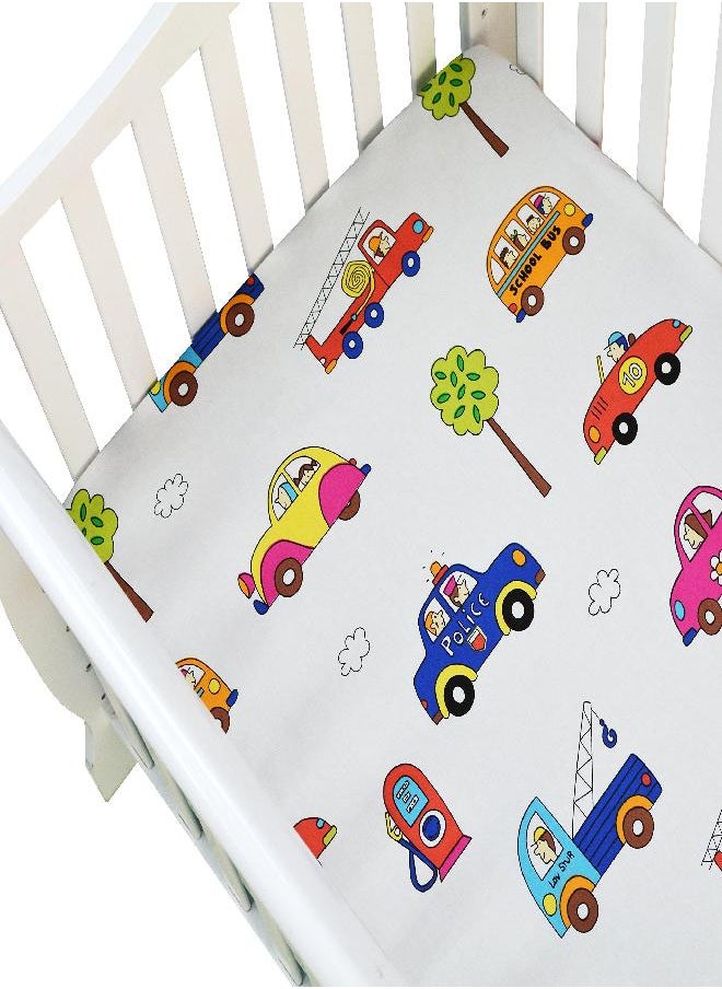 Brandream Neighborhood Nursery Baby Boys Crib Bedding Set 6-Piece City Transport Car Truck Collection, 100% Cotton