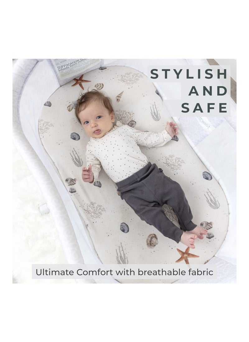 Pack Of 2 Bassinet Sheets For Baby, Seaside