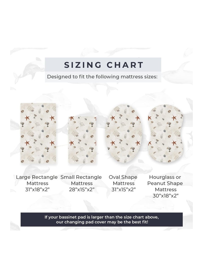 Pack Of 2 Bassinet Sheets For Baby, Seaside