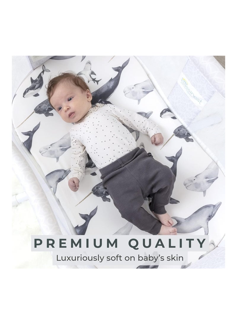 Pack Of 2 Bassinet Sheets For Baby, Seaside