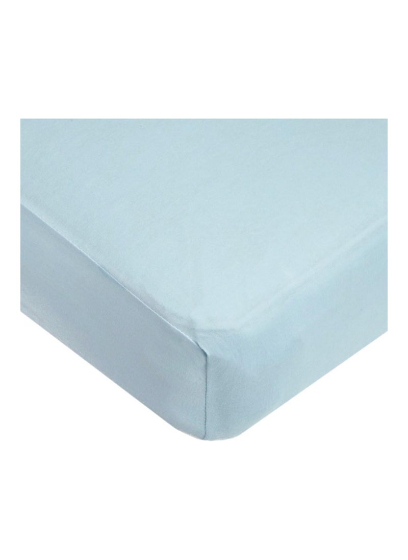 Cotton Jersey Knit fitted Crib Sheet For Standard Crib And Toddler Mattresses, Blue, 52 X 28 X 9 Inch, Pack Of 1