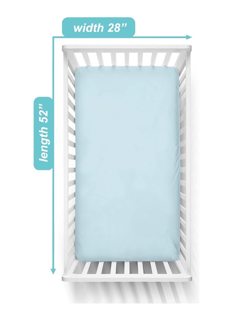 Cotton Jersey Knit fitted Crib Sheet For Standard Crib And Toddler Mattresses, Blue, 52 X 28 X 9 Inch, Pack Of 1