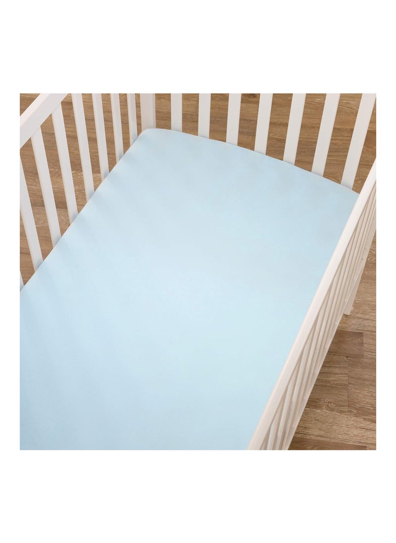 Cotton Jersey Knit fitted Crib Sheet For Standard Crib And Toddler Mattresses, Blue, 52 X 28 X 9 Inch, Pack Of 1