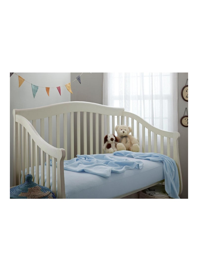 Cotton Jersey Knit fitted Crib Sheet For Standard Crib And Toddler Mattresses, Blue, 52 X 28 X 9 Inch, Pack Of 1