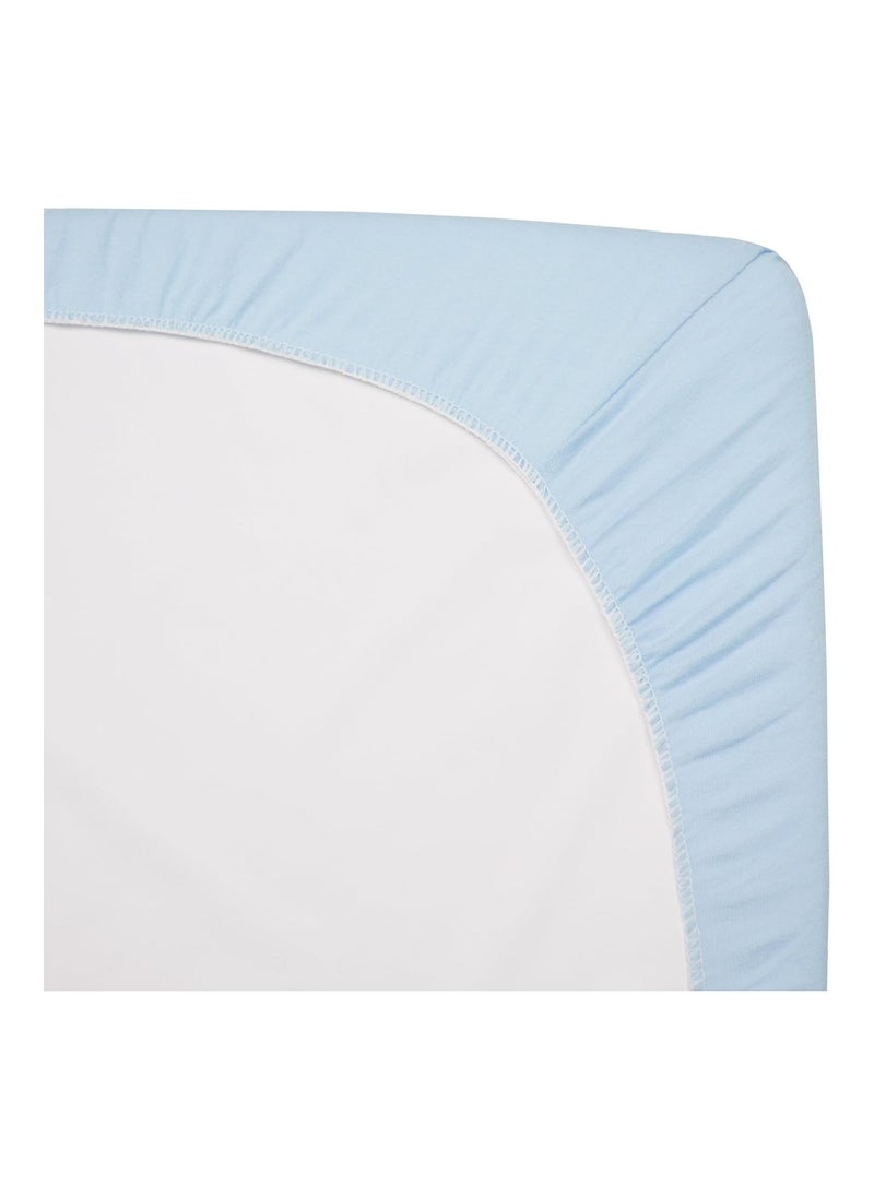 Cotton Jersey Knit fitted Crib Sheet For Standard Crib And Toddler Mattresses, Blue, 52 X 28 X 9 Inch, Pack Of 1