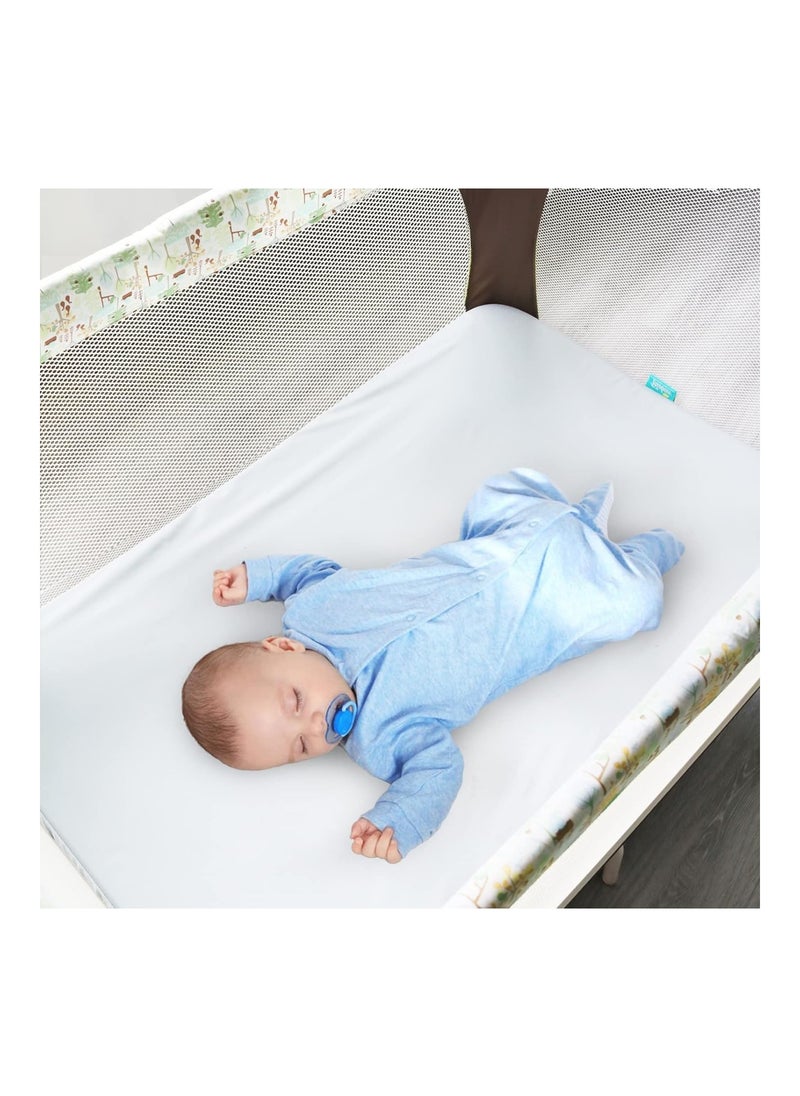 2 Pack 100% Waterproof Mini Crib Mattress Cover Protector 38 X 26 Fits White And Grey
