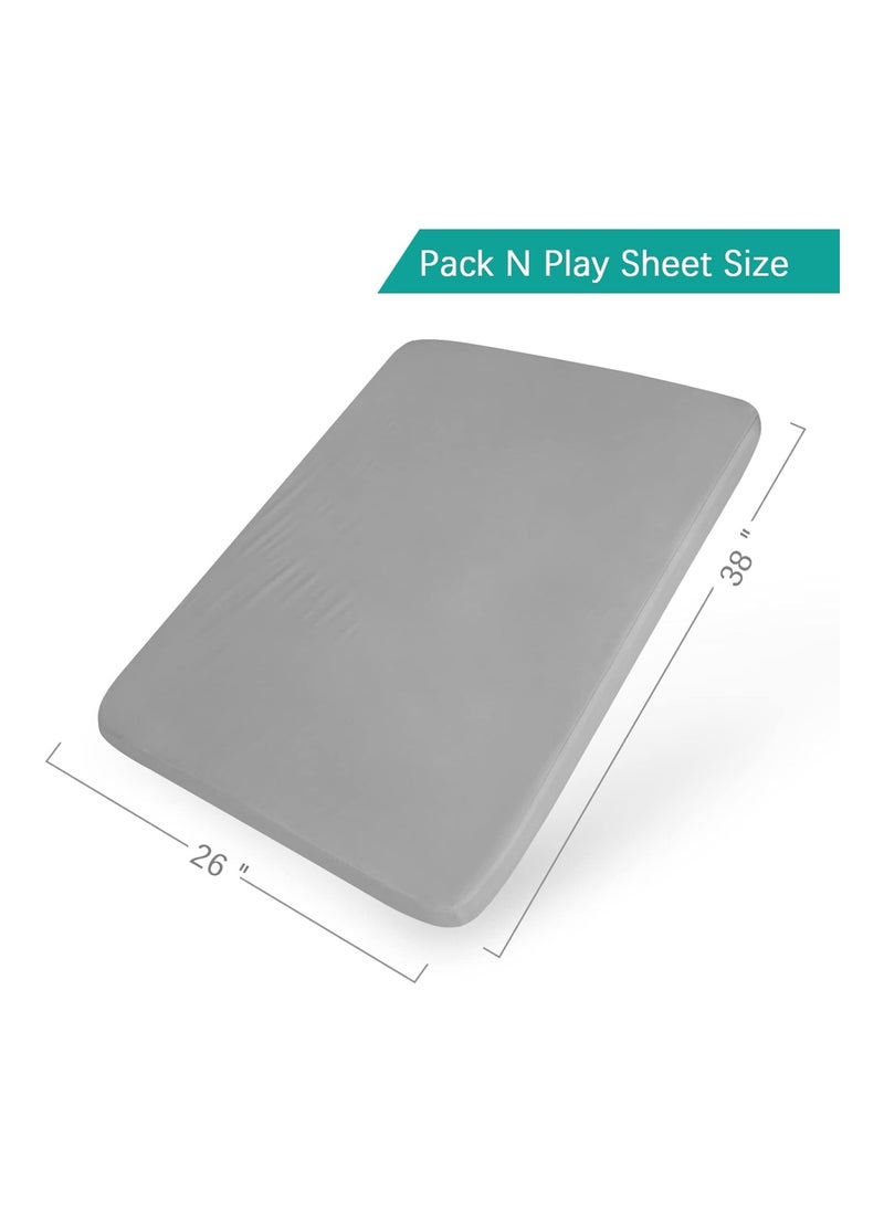 2 Pack 100% Waterproof Mini Crib Mattress Cover Protector 38 X 26 Fits White And Grey