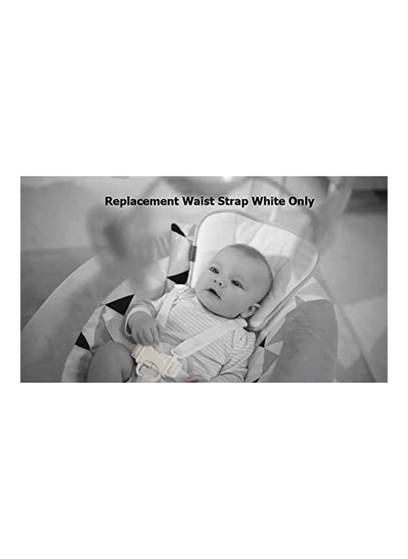 Replacement Parts For Baby Swing - Revolve Baby Swing Fbl70 ~ One White Replacement Waist Strap (Swing Needs Two) With Male Part Of Buckle