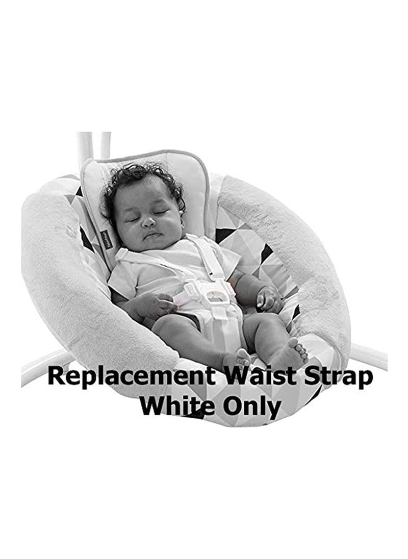 Replacement Parts For Baby Swing - Revolve Baby Swing Fbl70 ~ One White Replacement Waist Strap (Swing Needs Two) With Male Part Of Buckle