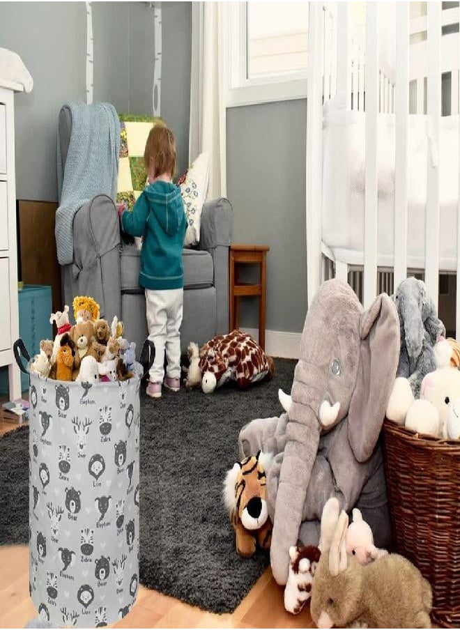 Sanjiaofen Kids Laundry Hamper,Baby Laundry Basket Animal Storage Baskets for Kids Room Decor,Nursery Hamper,Bedroom,Toy Organizer,(Animals)