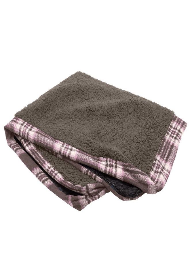 Furhaven Replacement Dog Bed Cover Sherpa & Plaid Flannel Mattress, Machine Washable - Java Brown, Small