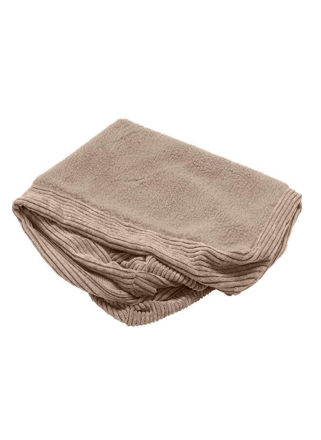 Furhaven Replacement Dog Bed Cover Fleece & Corduroy Chaise, Machine Washable - Sandstone, Small