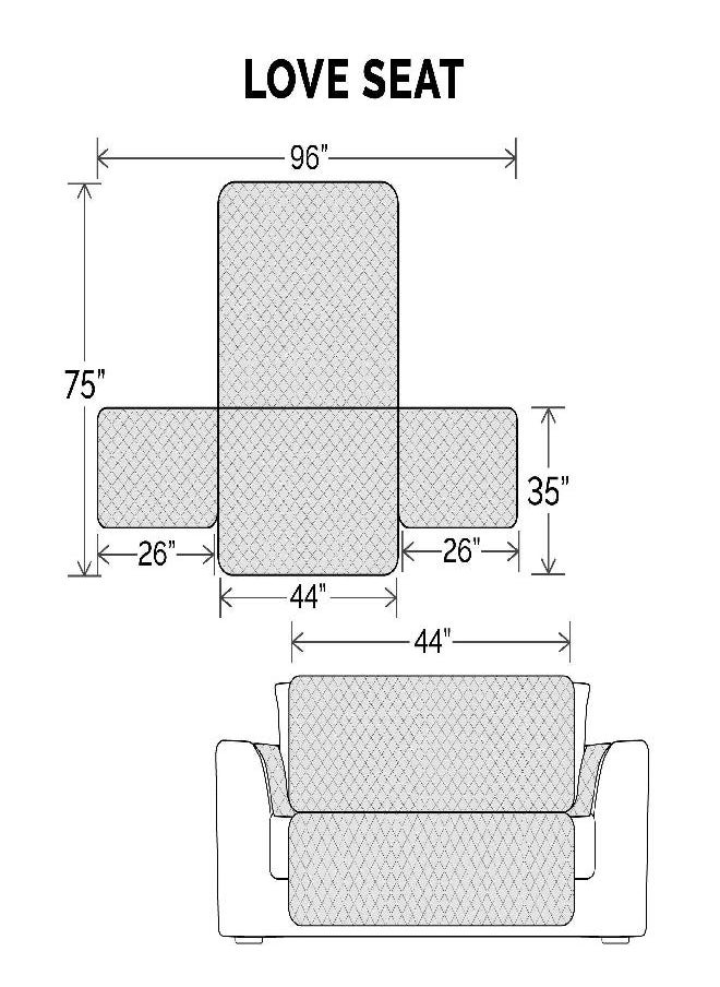 Furhaven Loveseat Slipcover Water-Resistant Reversible Two-Tone Furniture Protector Cover - Gray/Mist, Loveseat